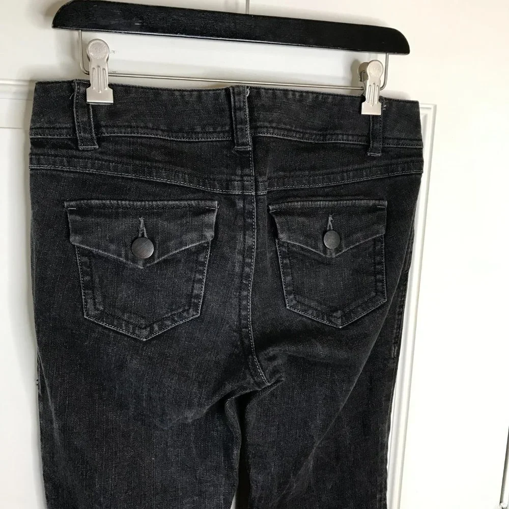CAbi #204R Womens Black Fade Flap Pocket Bootcut Jeans ~ Size 4 - Picture 5 of 6